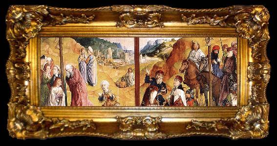 framed  Hugo van der Goes Calvary Triptych, ta009-2